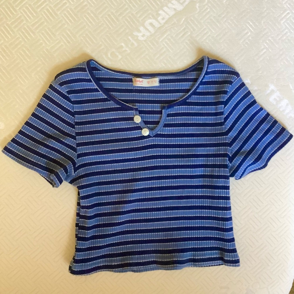 ‼️2/$15‼️ Striped Ribbed Crop Top